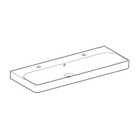Geberit Waschtisch Smyle Square 120x48cm, Hahnl. li + re, m ÜL, weiß