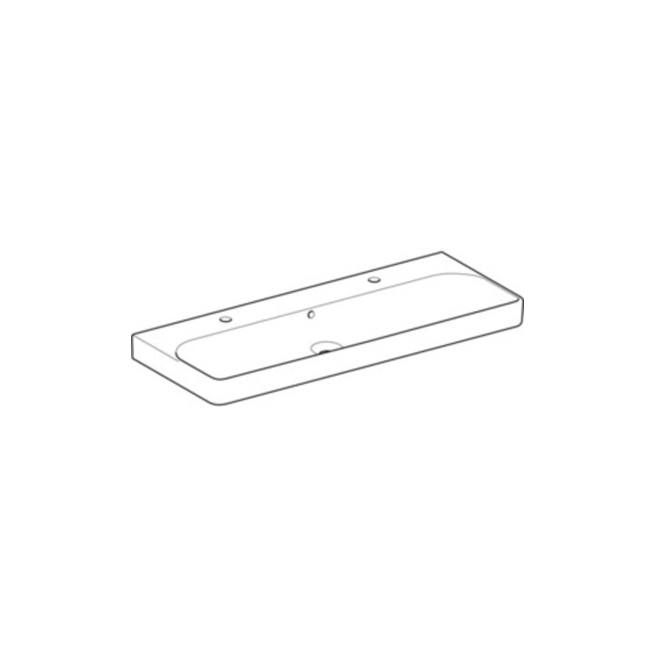 Geberit Waschtisch Smyle Square 120x48cm, Hahnl. li + re, m ÜL, weiß