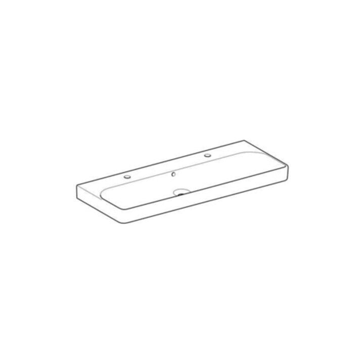 Geberit Waschtisch Smyle Square 120x48cm, Hahnl. li + re, m ÜL, weiß