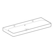 Geberit Waschtisch Smyle Square 120x48cm, HL li + re, m ÜL, KeraTect/we-2