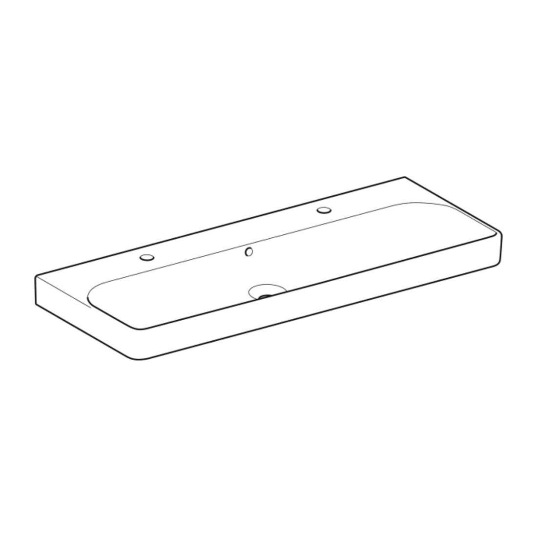 Geberit Waschtisch Smyle Square 120x48cm, HL li + re, m ÜL, KeraTect/we