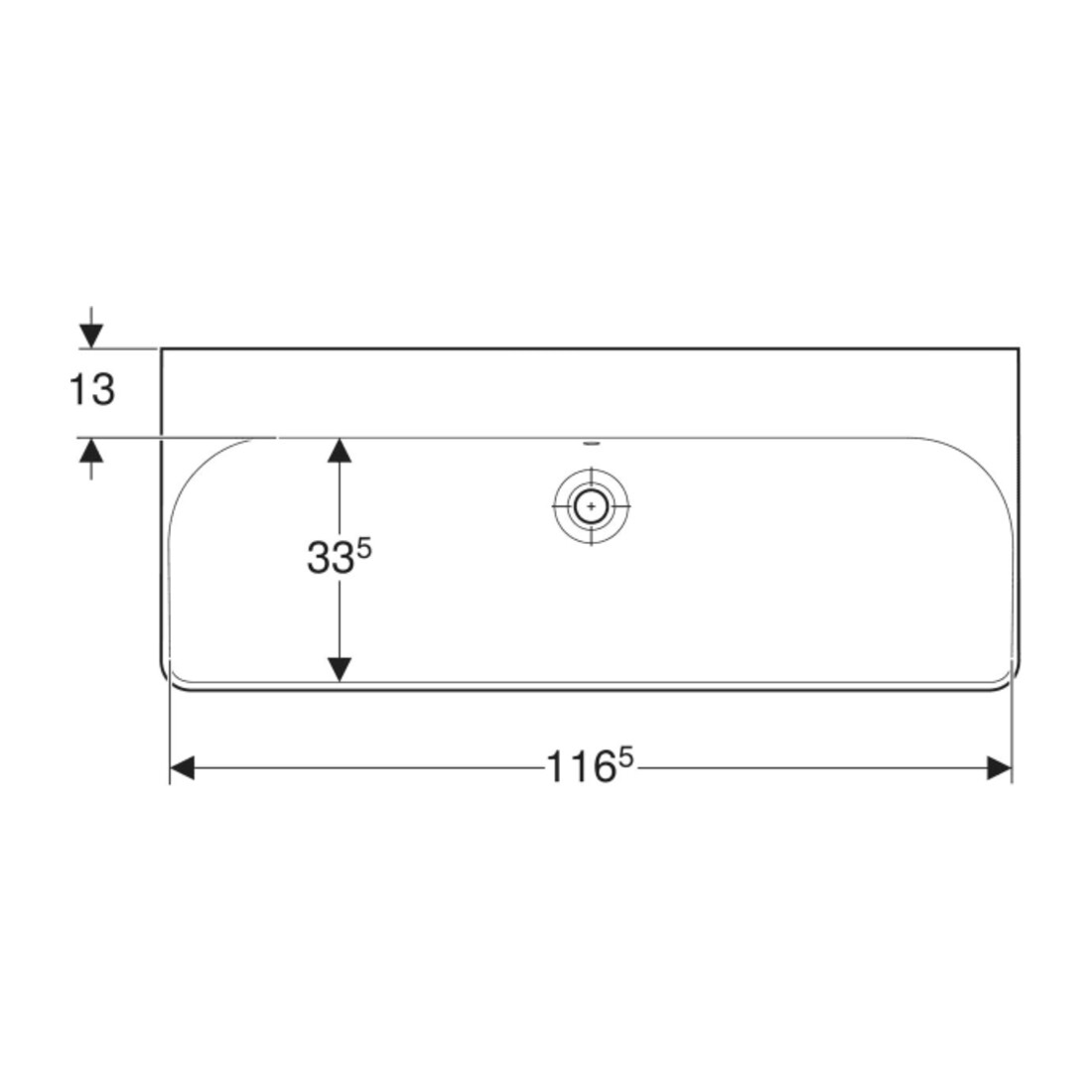 Geberit Waschtisch Smyle Square 120x48cm, KeraTect/we, o. Hahnl., m ÜL