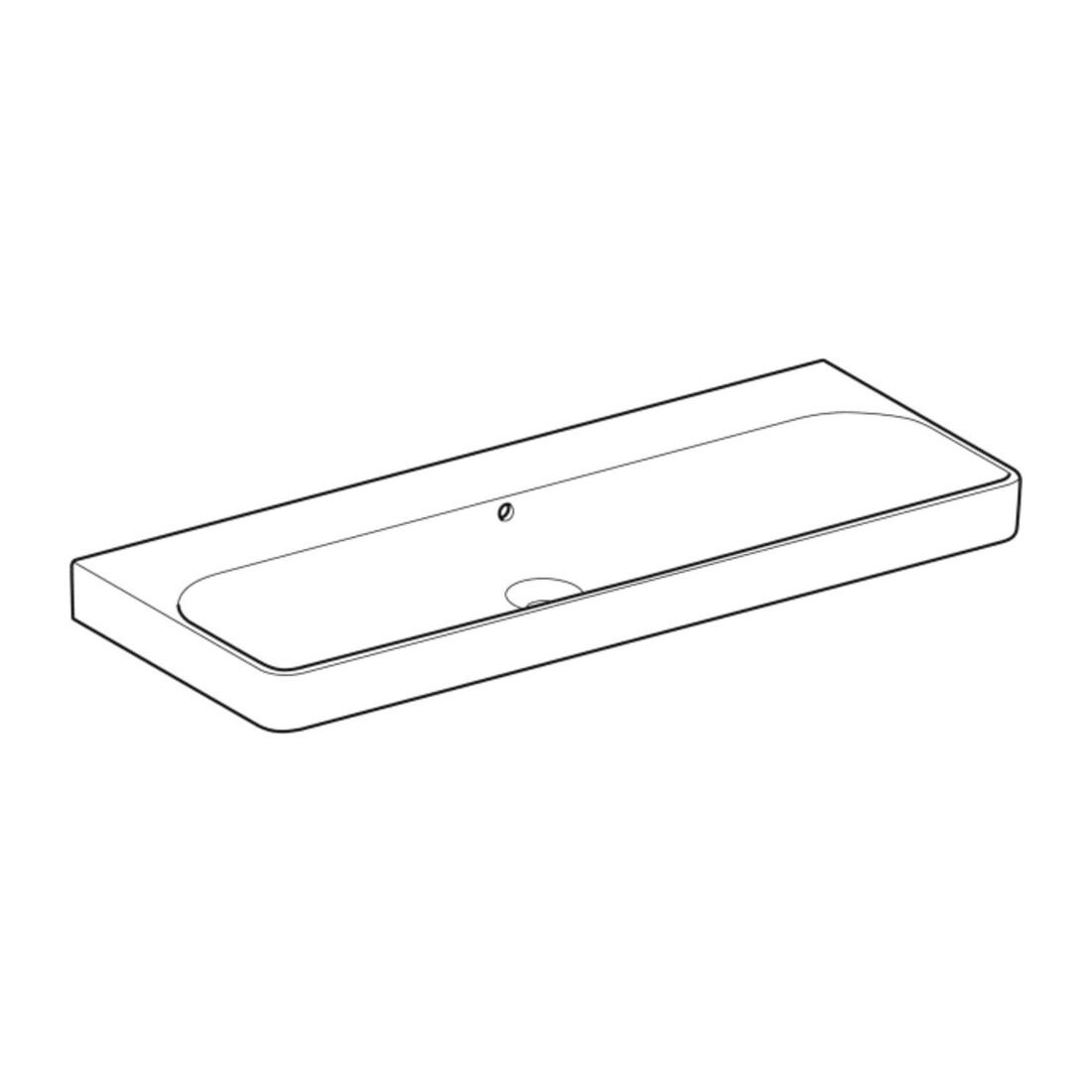Geberit Waschtisch Smyle Square 120x48cm, we., o. Hahnloch, mit Überlauf
