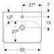 Geberit Waschtisch Smyle Square 55x44cm, KeraTect/we, m Hahnl., m ÜL