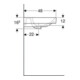 Geberit Waschtisch Smyle Square 60x48cm, we., mit Hahnloch, mit Überlauf