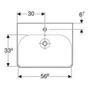 Geberit Waschtisch Smyle Square 60x48cm, we., mit Hahnloch, mit Überlauf-5