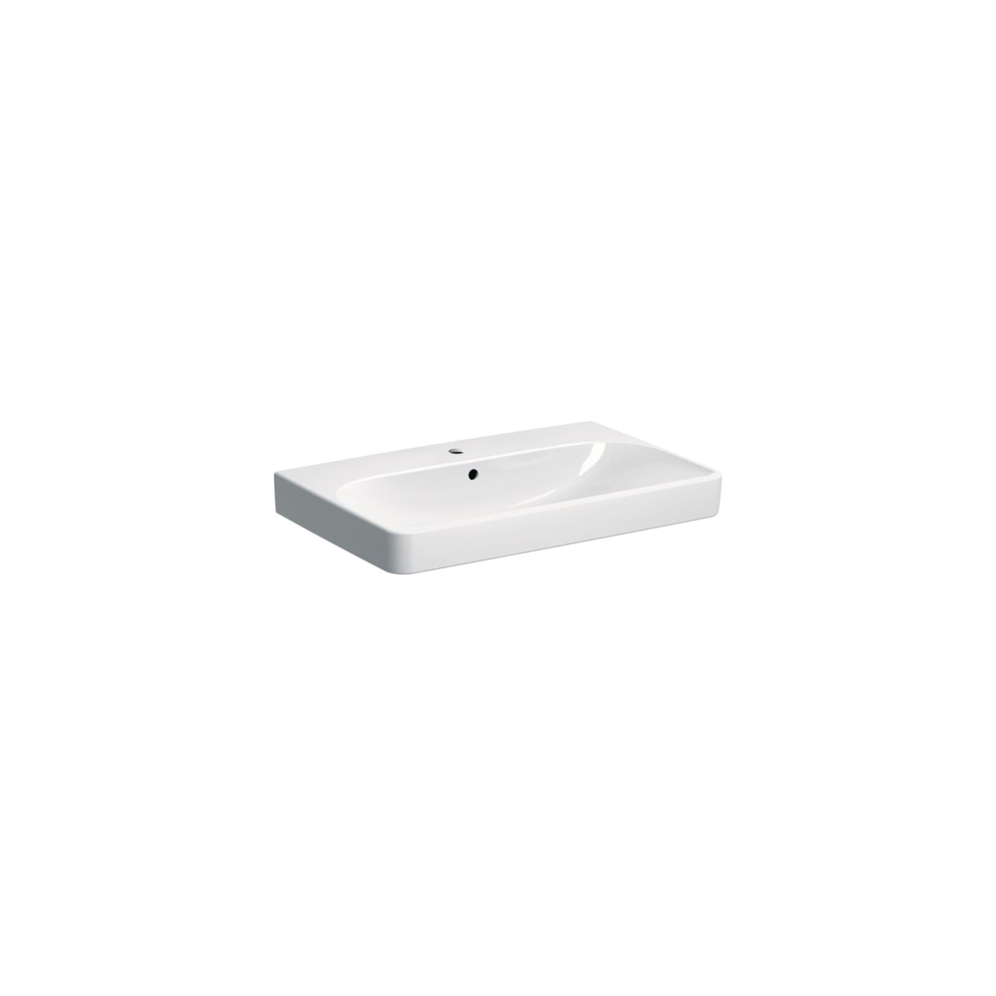 Geberit Waschtisch Smyle Square 75x48cm, KeraTect/we, m Hahnl., m ÜL