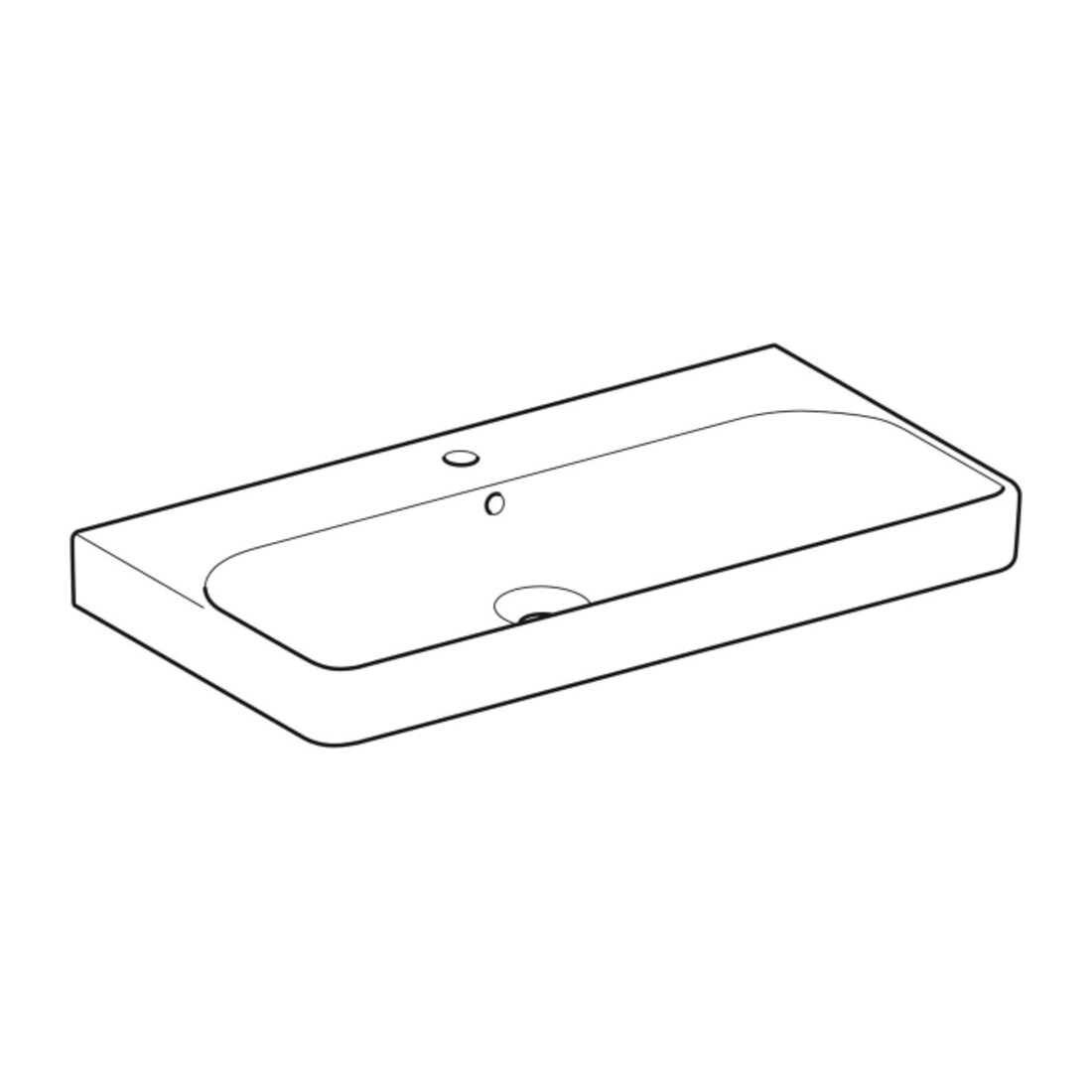 Geberit Waschtisch Smyle Square 90x48cm, KeraTect/we, m Hahnl., m ÜL