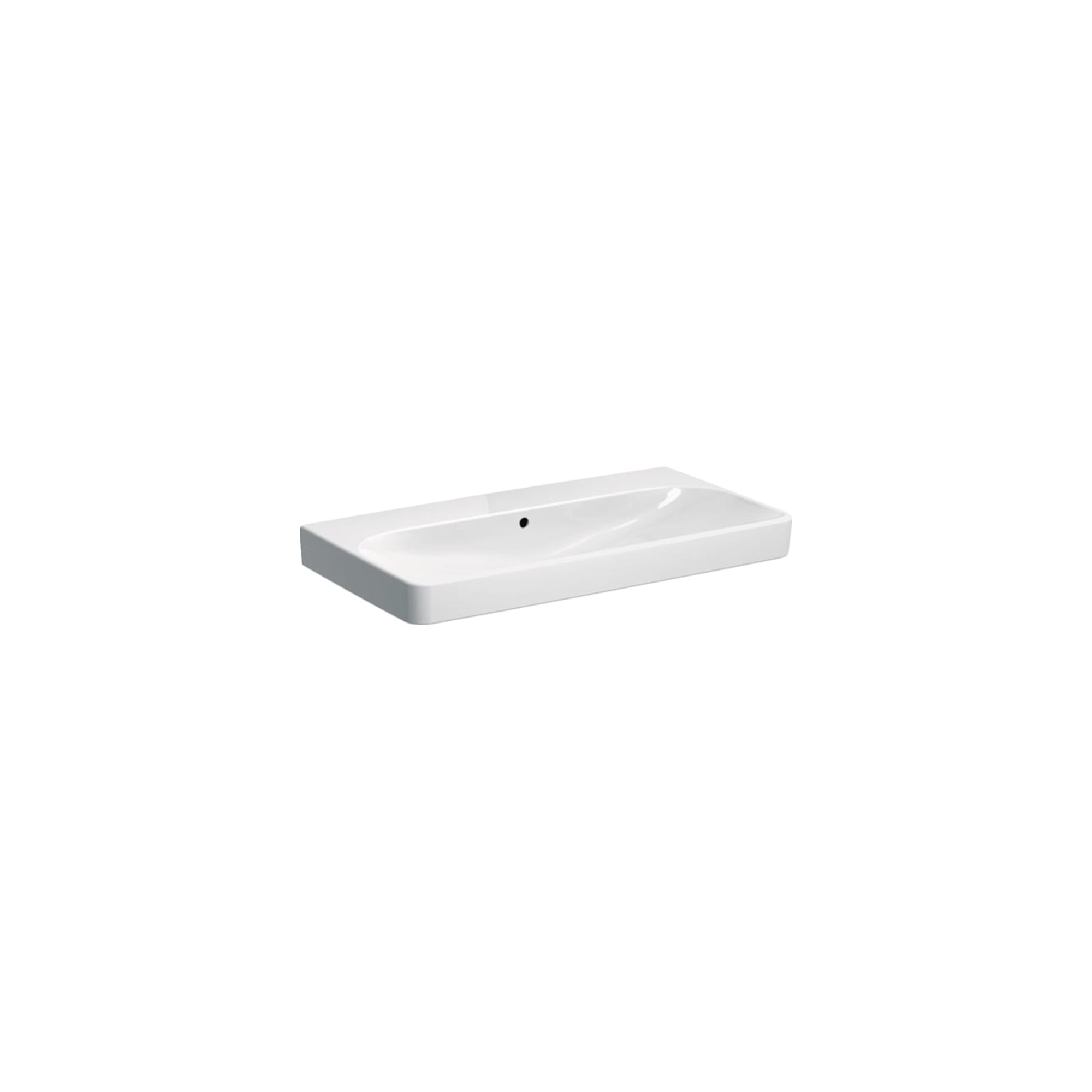 Geberit Waschtisch Smyle Square 90x48cm, we., o. Hahnloch, mit Überlauf
