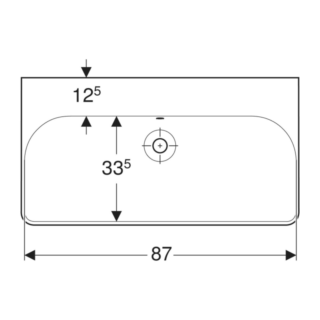 Geberit Waschtisch Smyle Square 90x48cm, we., o. Hahnloch, mit Überlauf
