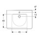Geberit Waschtisch Square RENOVA COMFORT 750 x 550 mm, barrierefrei, mit Hahnloch, mit Überlauf weiß-5