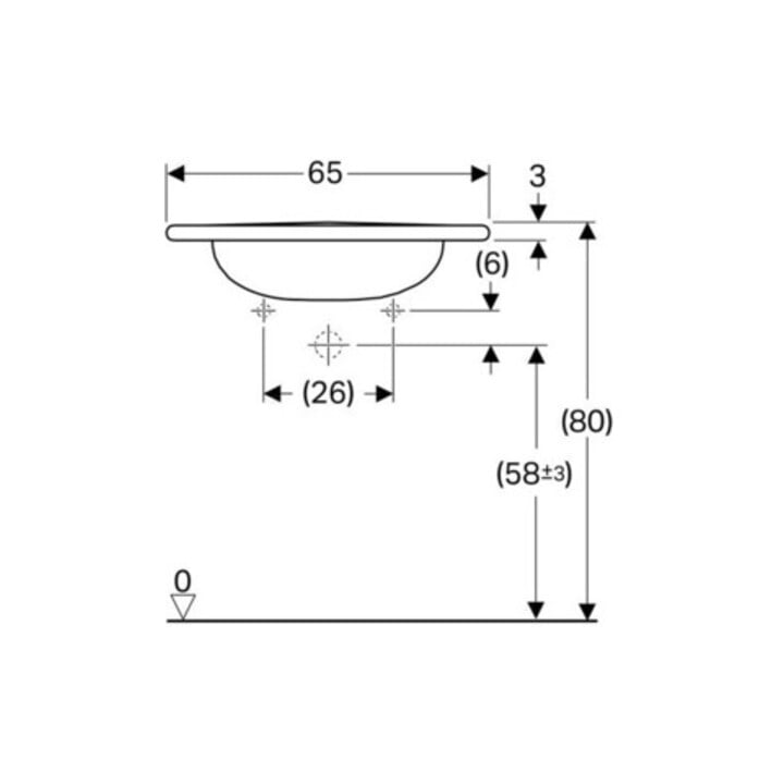 Geberit Waschtisch Vitalis 65x60cm, w K-T., o HL, o. ÜL, barrieref.