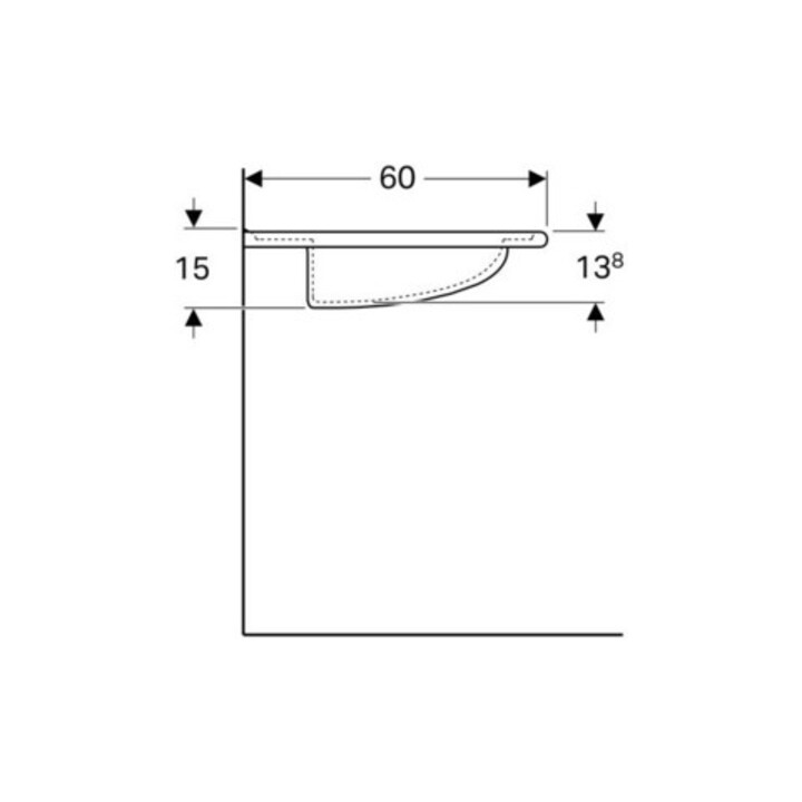 Geberit Waschtisch Vitalis 65x60cm, w K-T., o HL, o. ÜL, barrieref.