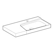 Geberit Waschtisch Xeno2 90x48cm, Ab L, HL mi, o. ÜL, we. K-Tect-2
