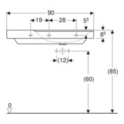 Geberit Waschtisch Xeno2 90x48cm, Ab L, o HL, o. ÜL, we. K-Tect-4