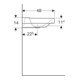 Geberit Waschtisch Xeno2 90x48cm, Ab L, o HL, o. ÜL, we. K-Tect