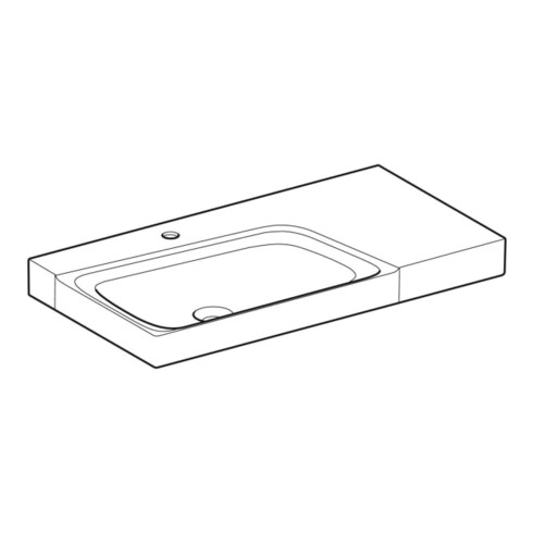 Geberit Waschtisch Xeno2 90x48cm, Ab R, HL mi, o. ÜL, we. K-Tect