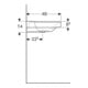 Geberit Waschtisch Xeno2 90x48cm, Ab R, HL mi, o. ÜL, we. K-Tect