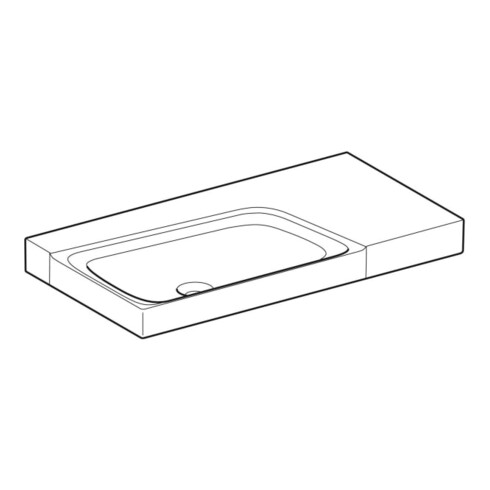 Geberit Waschtisch Xeno2 90x48cm, Ab R, o HL, o. ÜL, we. K-Tect