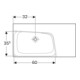 Geberit Waschtisch Xeno2 90x48cm, Ab R, o HL, o. ÜL, we. K-Tect
