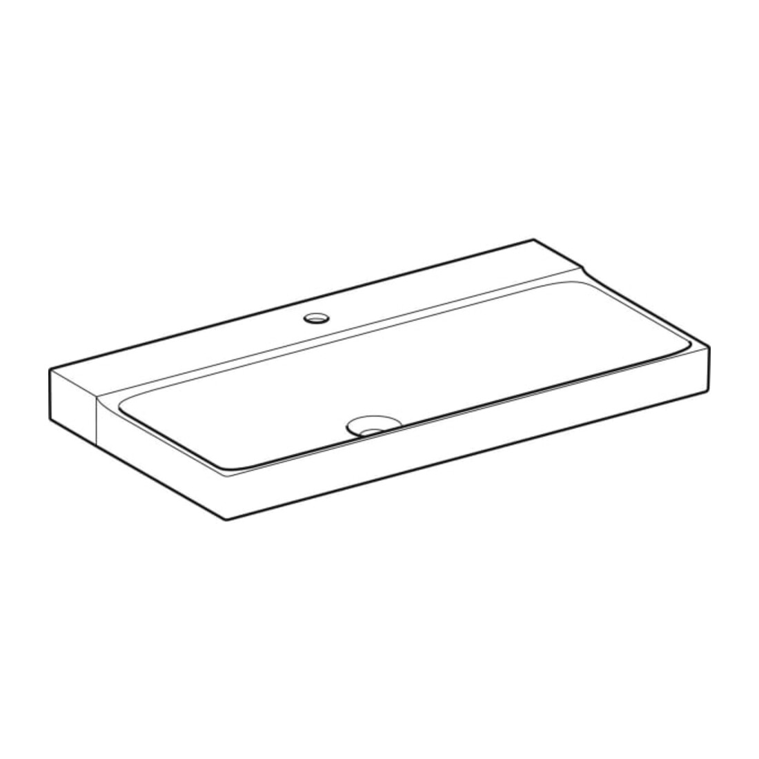 Geberit Waschtisch Xeno2 90x48cm, Hahnl. mit., o. ÜL, we. K-Tect