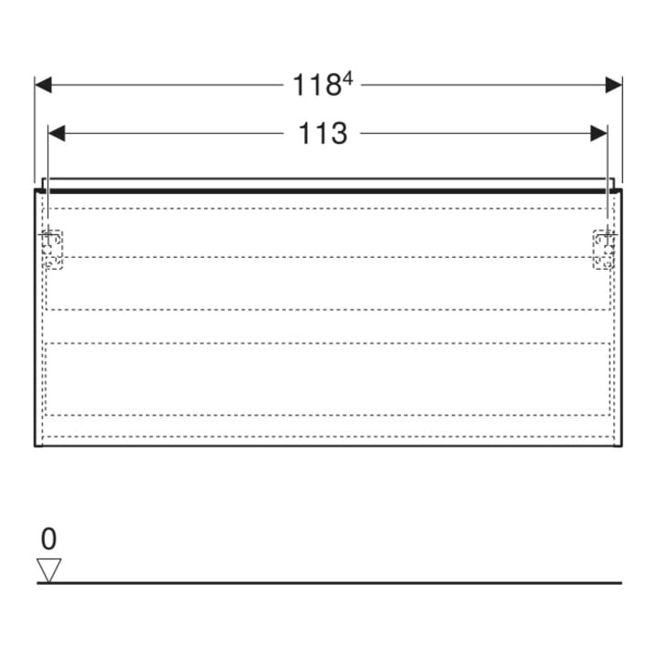 Geberit Waschtischunterschrank Acanto 1 La., 1 I-Lade, B 119cm, la m / la g /