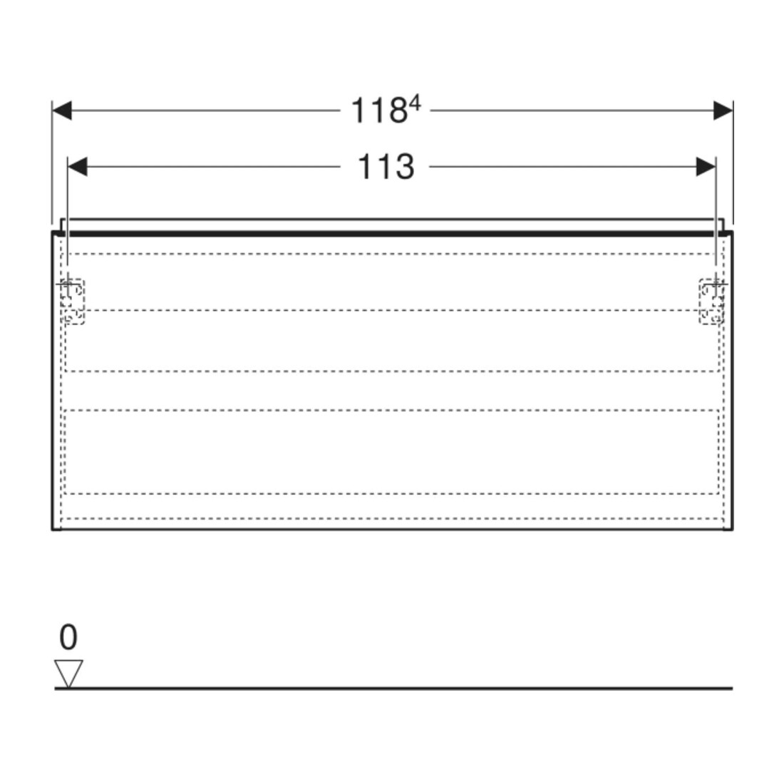 Geberit Waschtischunterschrank Acanto 1 La., 1 I-Lade, B 119cm, la m / la g /