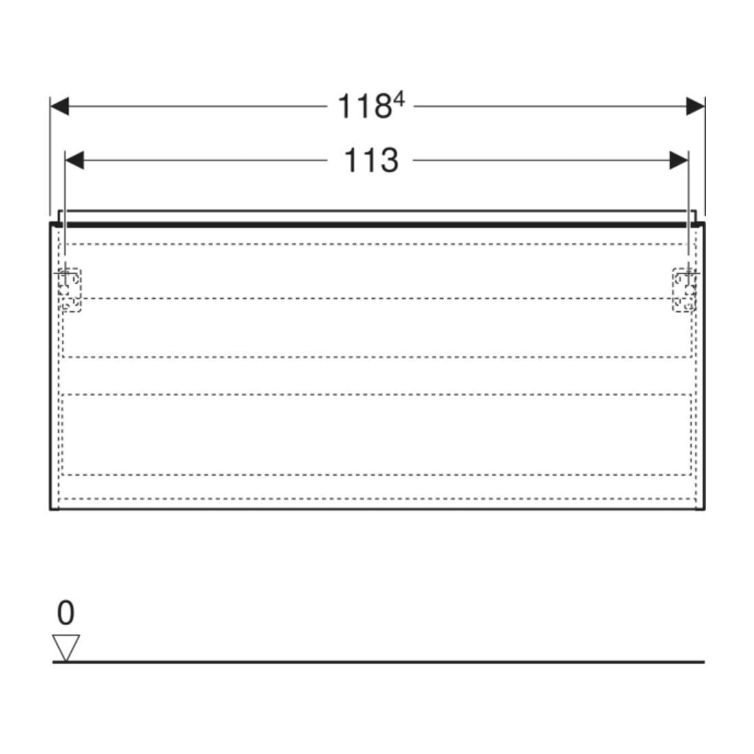 Geberit Waschtischunterschrank Acanto 1 La., 1 I-Lade, B 119cm, w g / w g / w