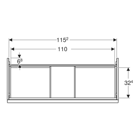 Geberit Waschtischunterschrank Acanto 1 La., 1 I-Lade, B 119cm, w hgl / we. ma