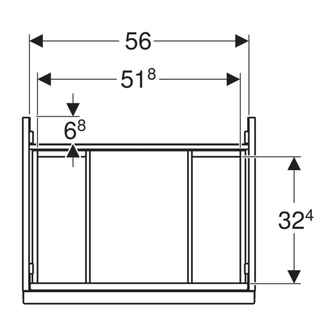 Geberit Waschtischunterschrank Acanto 1 La., 1 I-Lade, B 60cm, la m / la g / l
