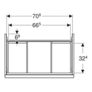 Geberit Waschtischunterschrank Acanto 1 La., 1 I-Lade, B 74cm, la m / la g / l-4