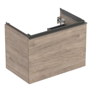 Geberit Waschtischunterschrank Acanto 1 La., 1 I-Lade, B 74cm, Nussb / la. ma