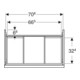 Geberit Waschtischunterschrank Acanto 1 La., 1 I-Lade, B 74cm, w hgl / we. ma