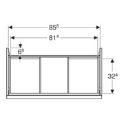 Geberit Waschtischunterschrank Acanto 1 La., 1 I-Lade, B 90cm, Nussb / la. ma-4