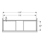 Geberit Waschtischunterschrank Acanto 1 La., 1 I-Lade, Br. 119cm, Ei / la. ma-4