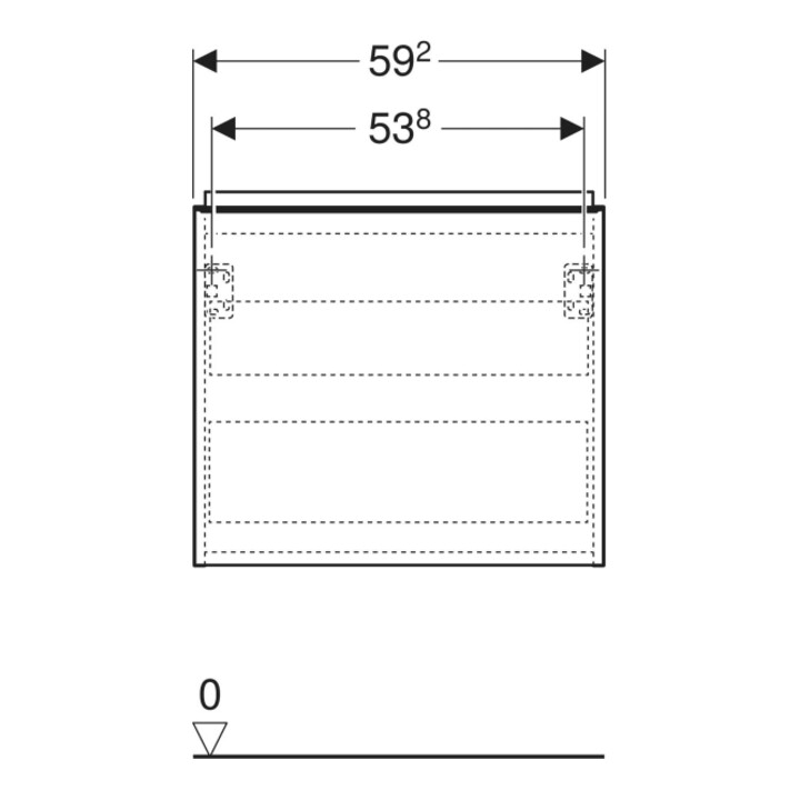 Geberit Waschtischunterschrank Acanto 1 La., 1 I-Lade, Br. 60cm, Ei / la. ma