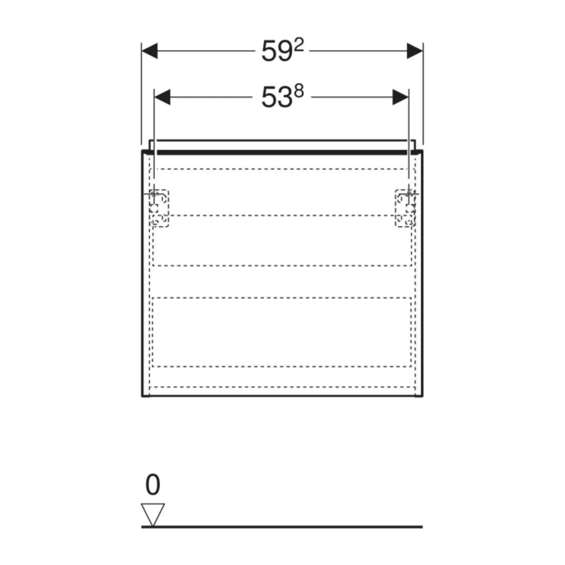 Geberit Waschtischunterschrank Acanto 1 La., 1 I-Lade, Br. 60cm, Ei / la. ma