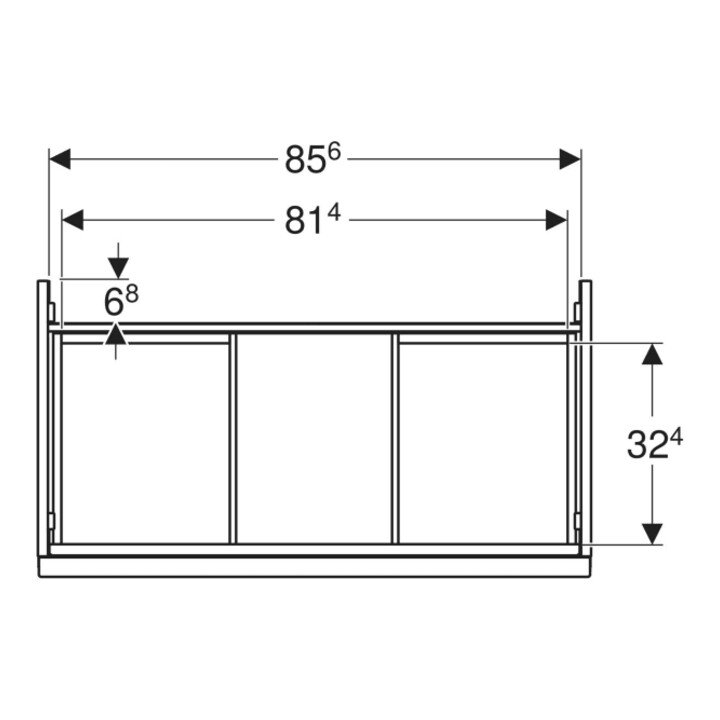 Geberit Waschtischunterschrank Acanto 1 La., 1 I-Lade, Br. 90cm, Ei / la. ma