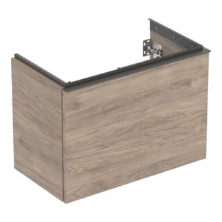 Geberit Waschtischunterschrank Acanto verk. Ausl., Br. 74cm, Nussb / lava matt
