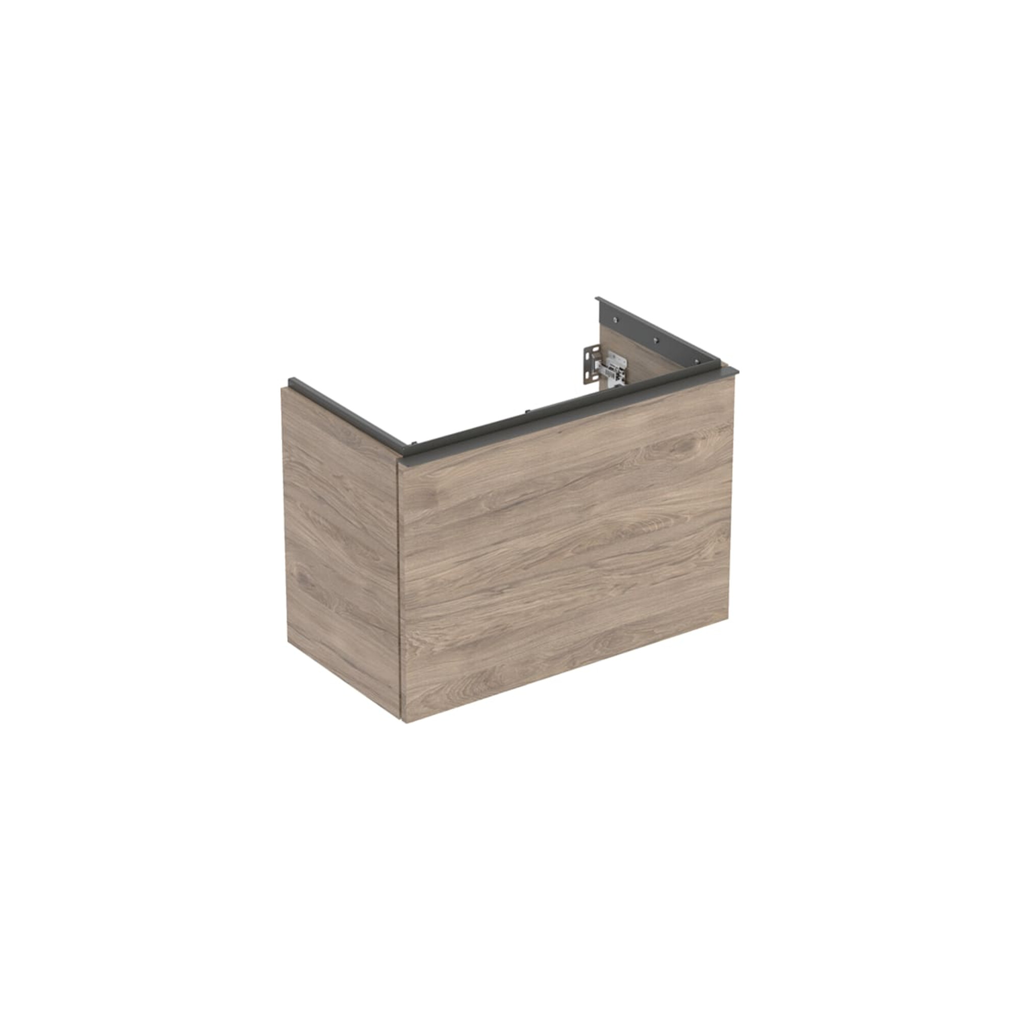 Geberit Waschtischunterschrank Acanto verk. Ausl., Br. 74cm, Nussb / lava matt