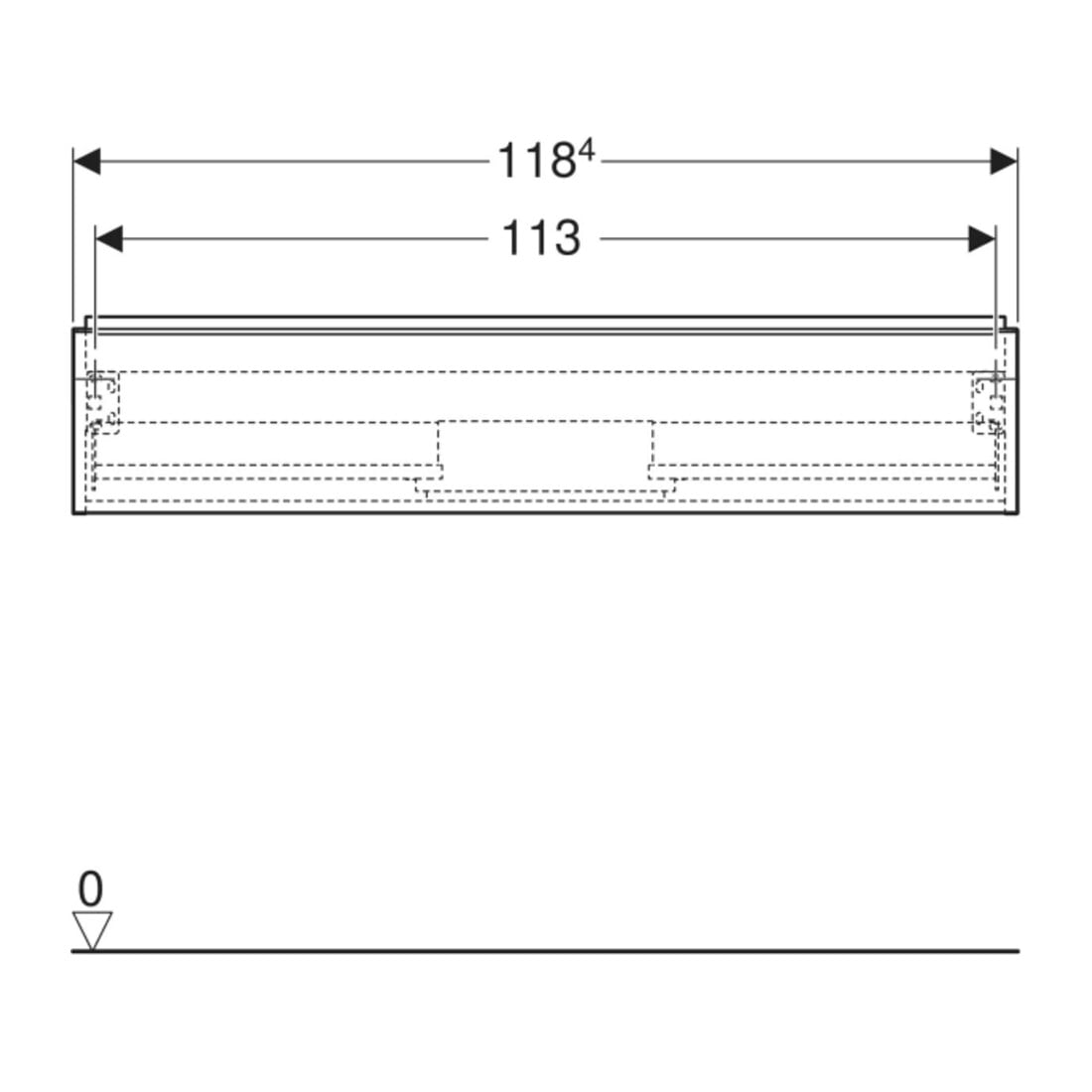 Geberit Waschtischunterschrank iCon 118,4x24,7x47,6cm, lava matt/lava matt