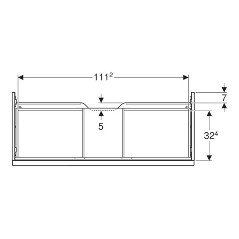 Geberit Waschtischunterschrank iCon 118,4x24,7x47,6cm, lava matt/lava matt