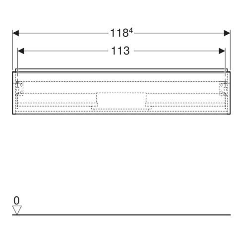 Geberit Waschtischunterschrank iCon 118,4x24,7x47,6cm, nuss/Griff lava matt