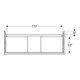 Geberit Waschtischunterschrank iCon 118,4x61,5x47,6cm, 2 L, Eiche/Gr. la. ma