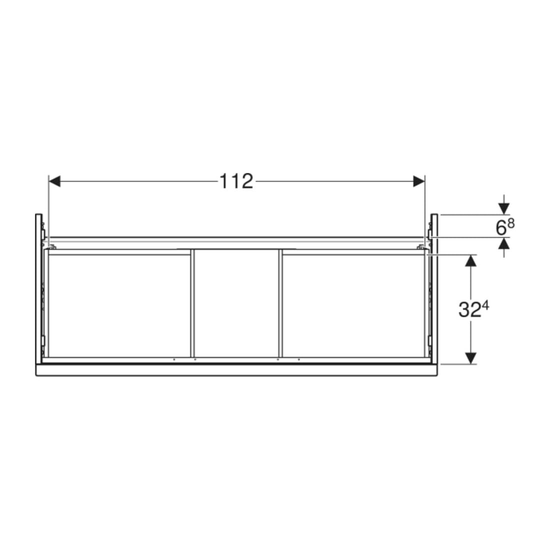 Geberit Waschtischunterschrank iCon 118,4x61,5x47,6cm, 2 L, Eiche/Gr. la. ma