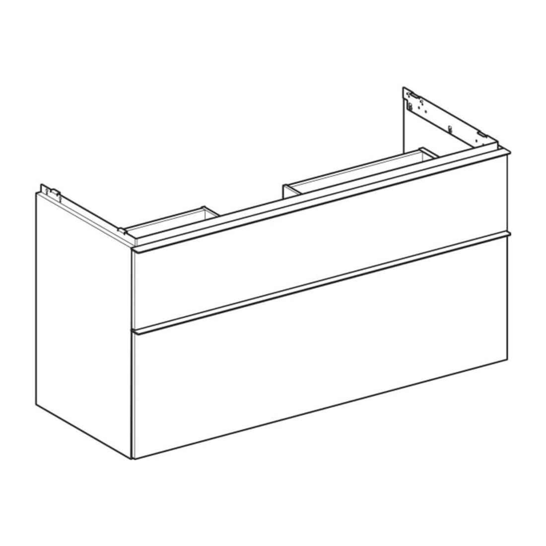 Geberit Waschtischunterschrank iCon 118,4x61,5x47,6cm, 2 L, w/lack. hochgl.