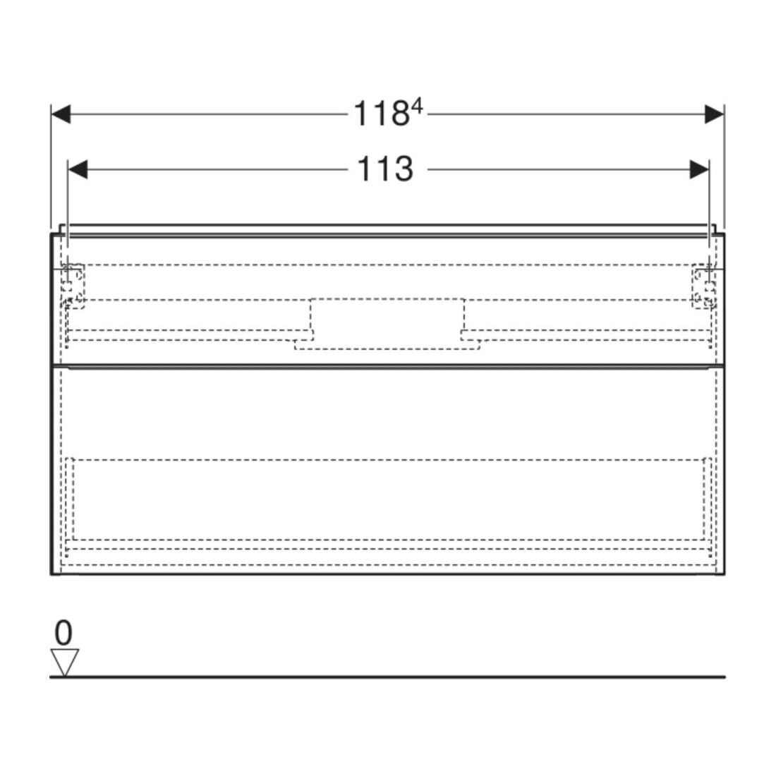 Geberit Waschtischunterschrank iCon 118,4x61,5x47,6cm, 2 Laden, la. m/la. ma