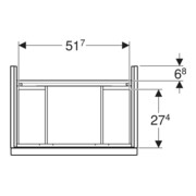 Geberit Waschtischunterschrank iCon 59,2x61,5x41,6cm, 2 L, Eiche/Gr. la. ma-4