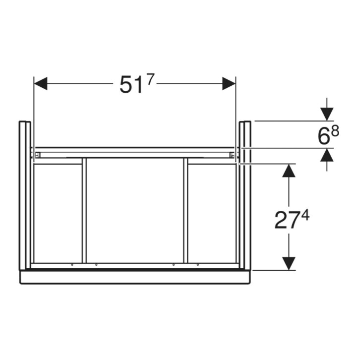 Geberit Waschtischunterschrank iCon 59,2x61,5x41,6cm, 2 L, Eiche/Gr. la. ma