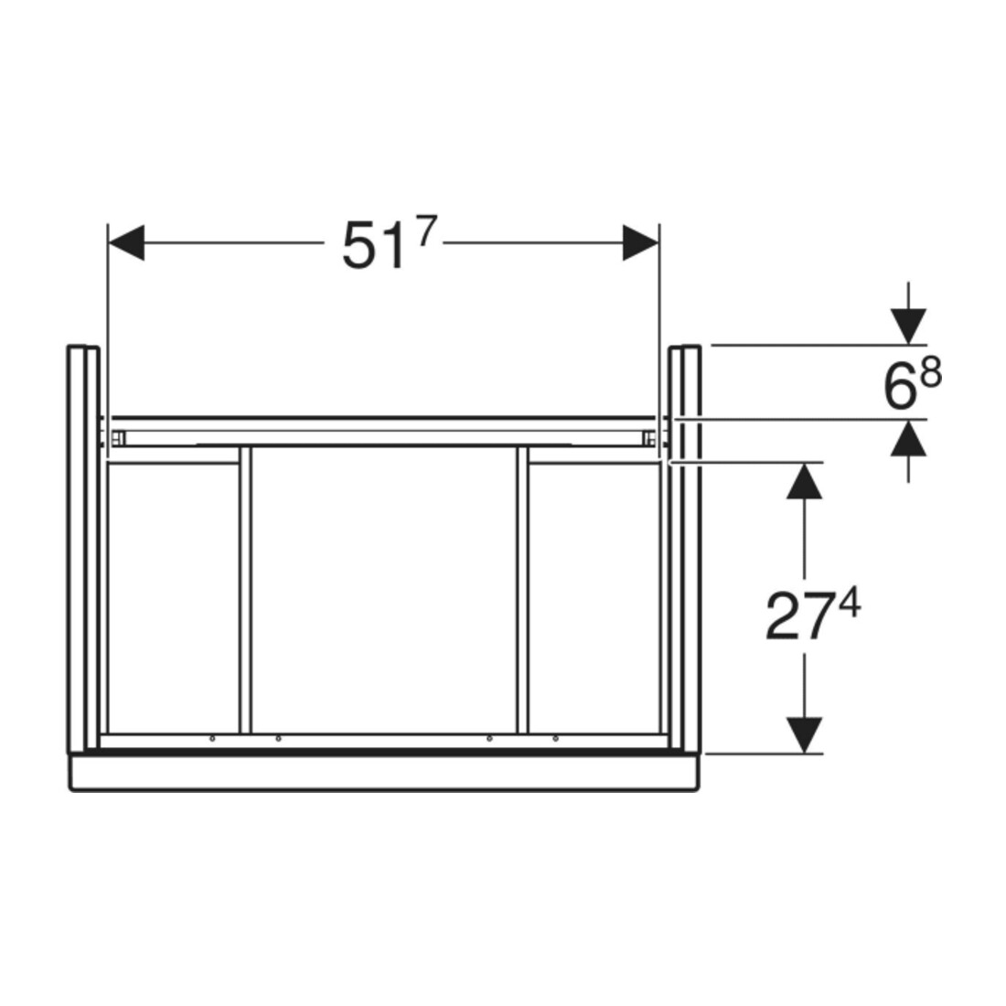 Geberit Waschtischunterschrank iCon 59,2x61,5x41,6cm, 2 L, Eiche/Gr. la. ma